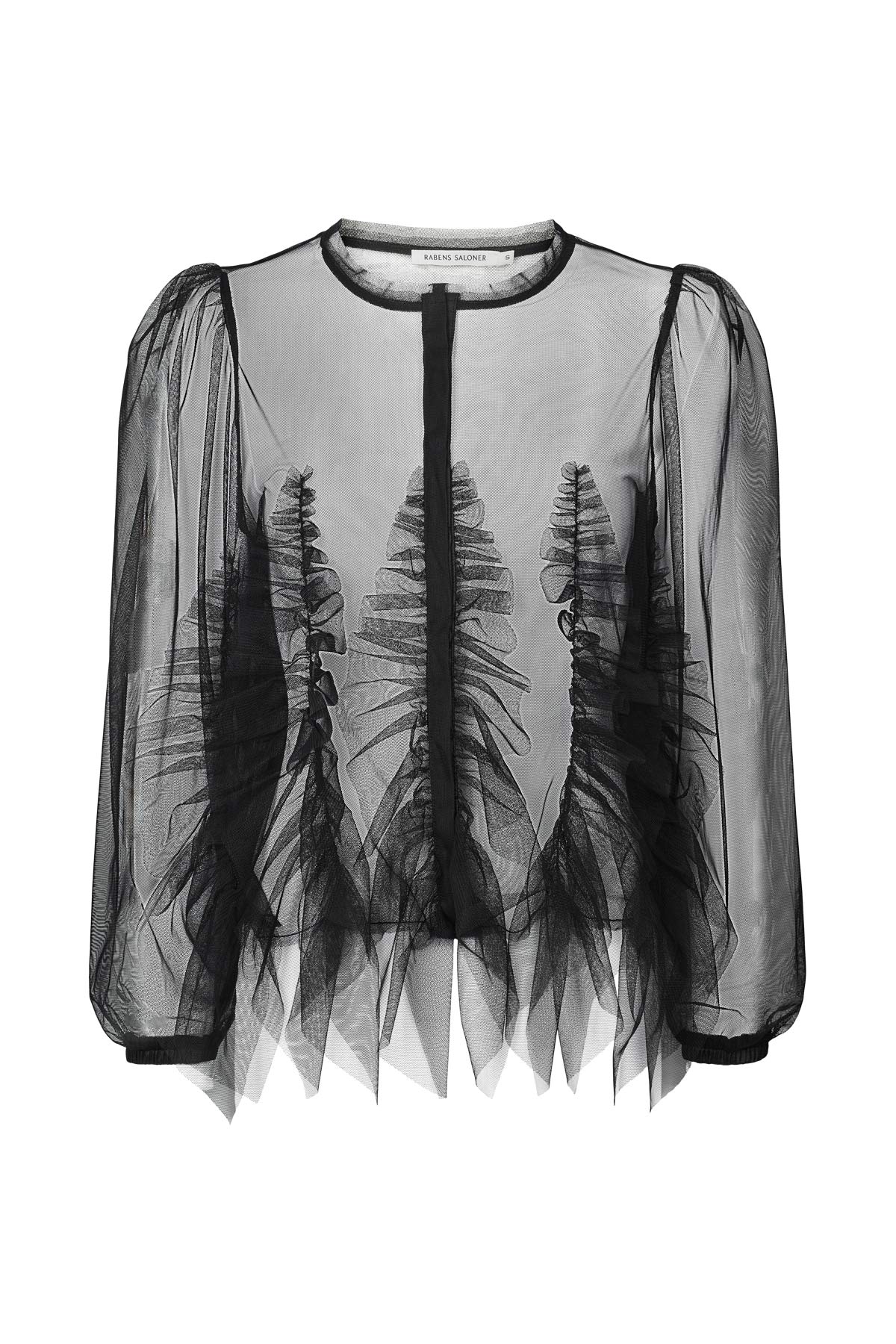 Gida - Frilly tulle shirt I Black