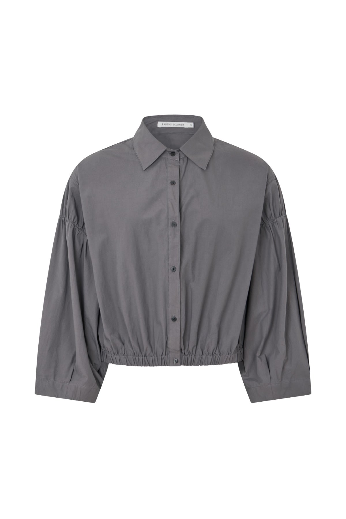 Veda - Poplin shirt box pleat sleeve I Dark grey