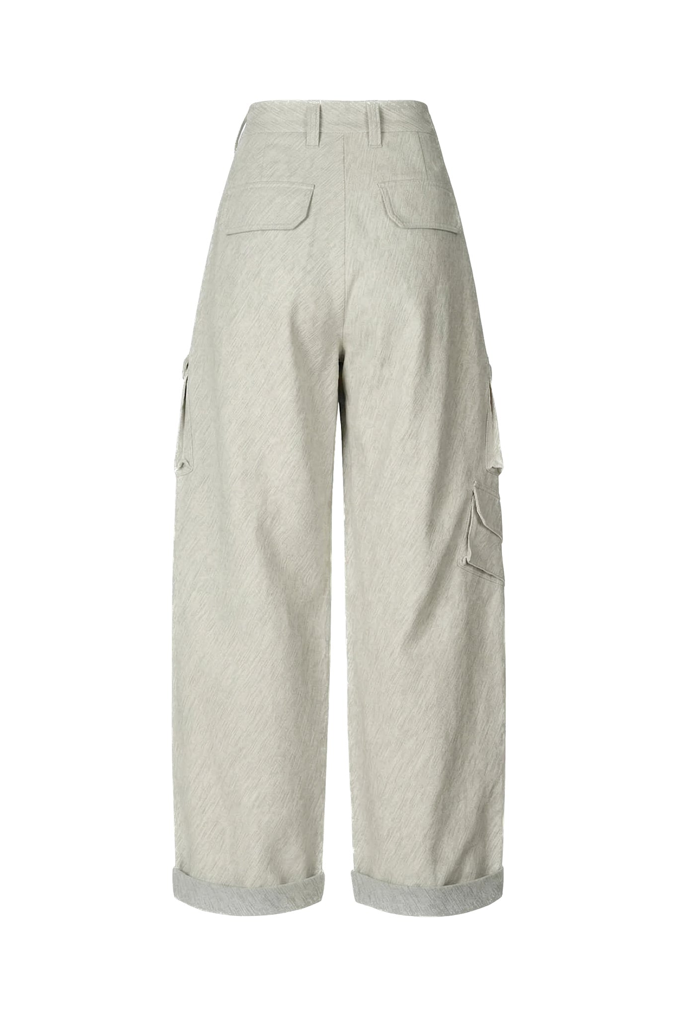 Pamila - Soft tailoring cargo pants I Light grey melange