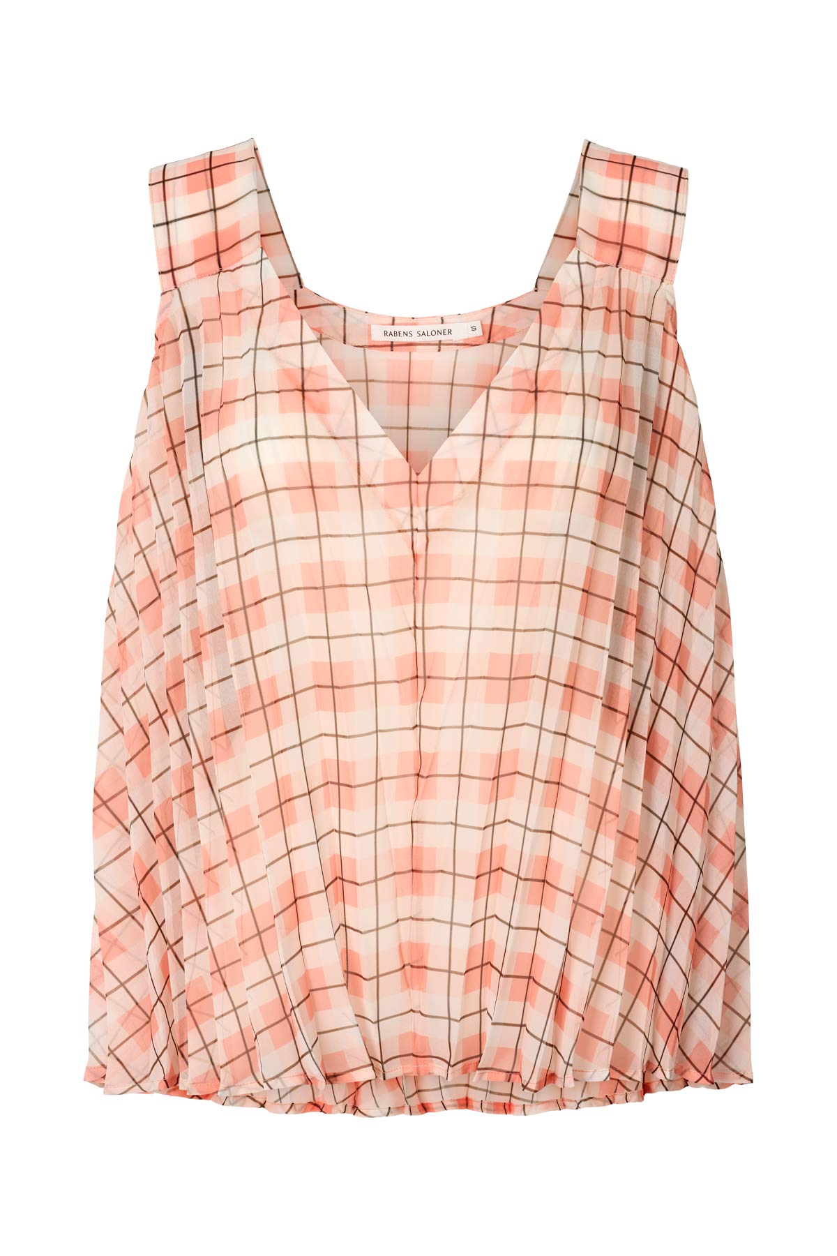 Sage - Transparent check top I Mandarin pleat