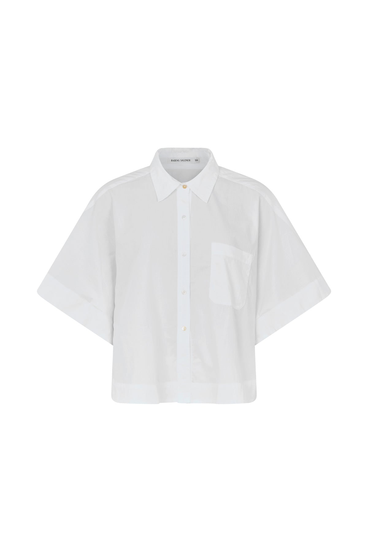 Berte - Poplin curved hem shirt I White