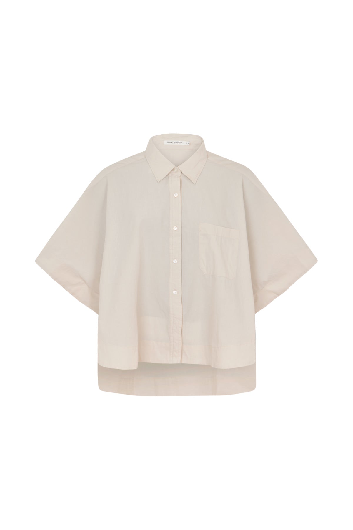 Berte - Poplin curved hem shirt I Clay