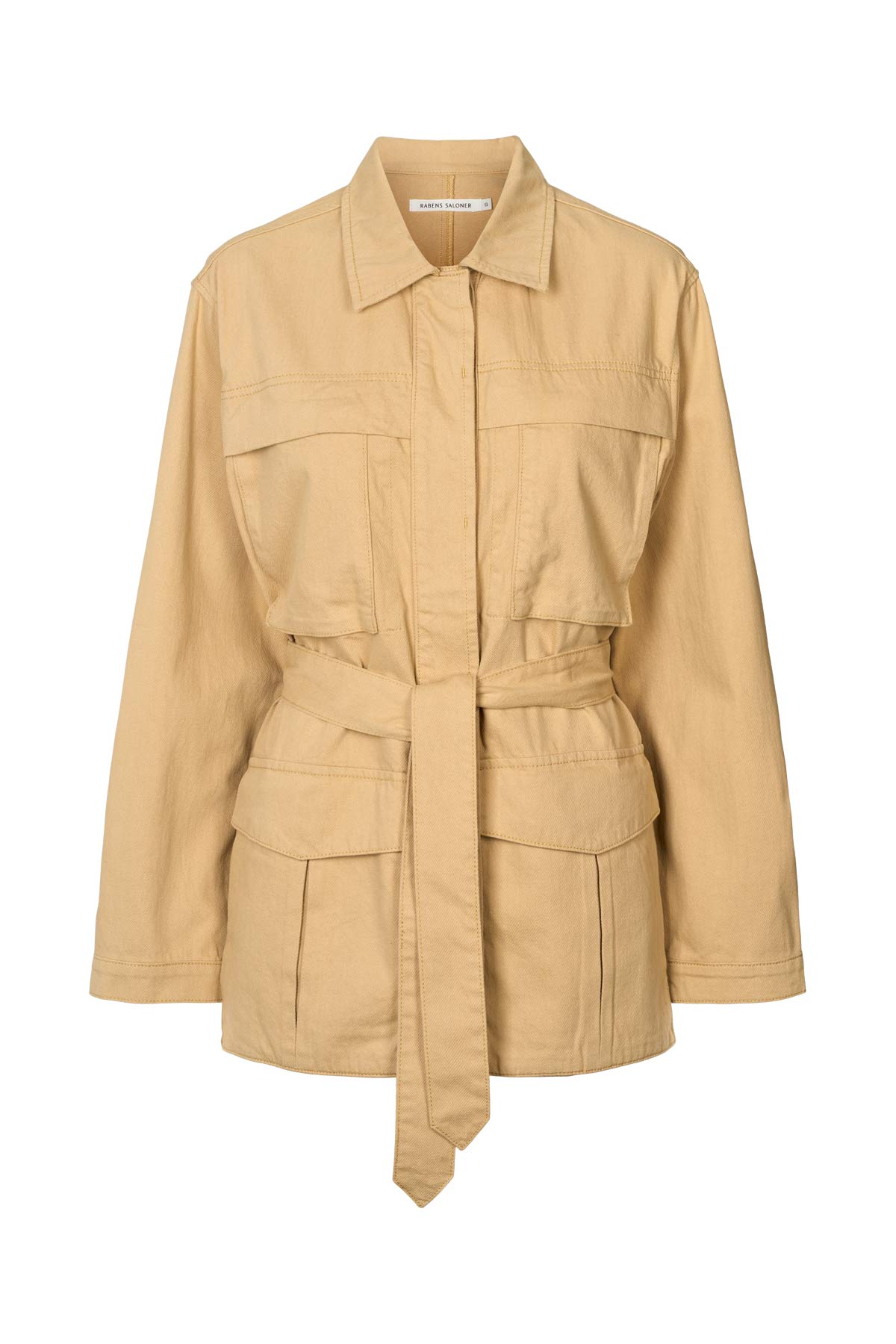 Sienna - Texture canvas belted jacket I Sand
