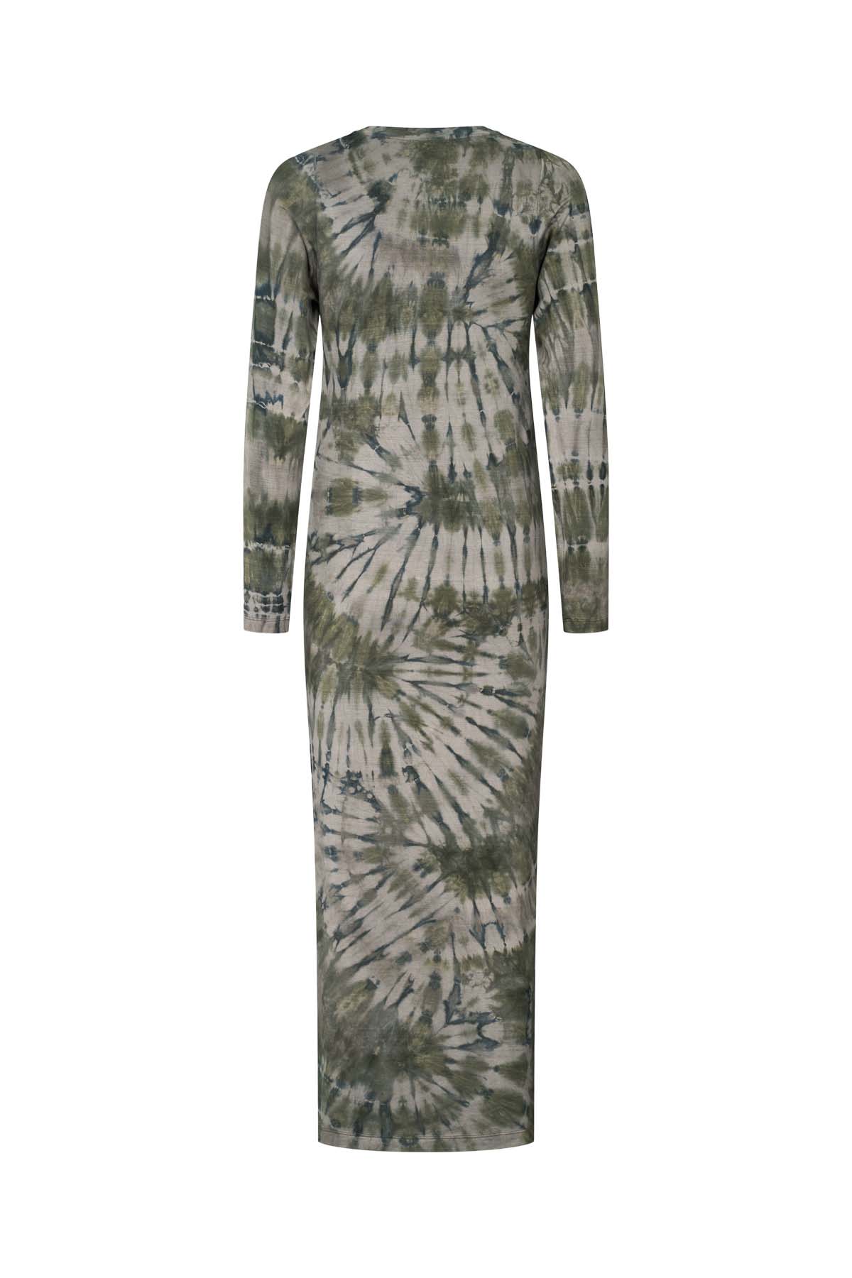 Simi - Lava long jersey dress I Grey green combo