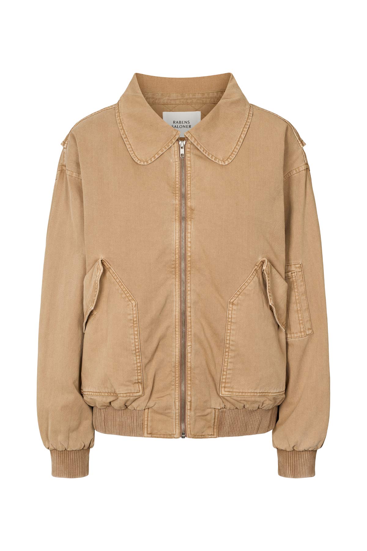 Ezmira - Canvas padded bomber I Washed tobacco