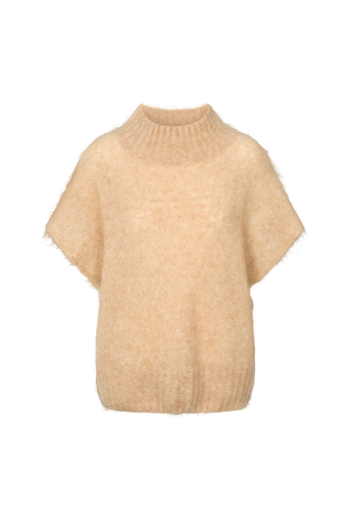 Asna - Superlight knit tunic top I Light camel