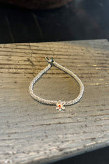 India Flower Bracelet - Nafsu I Silver w/ orange stone
