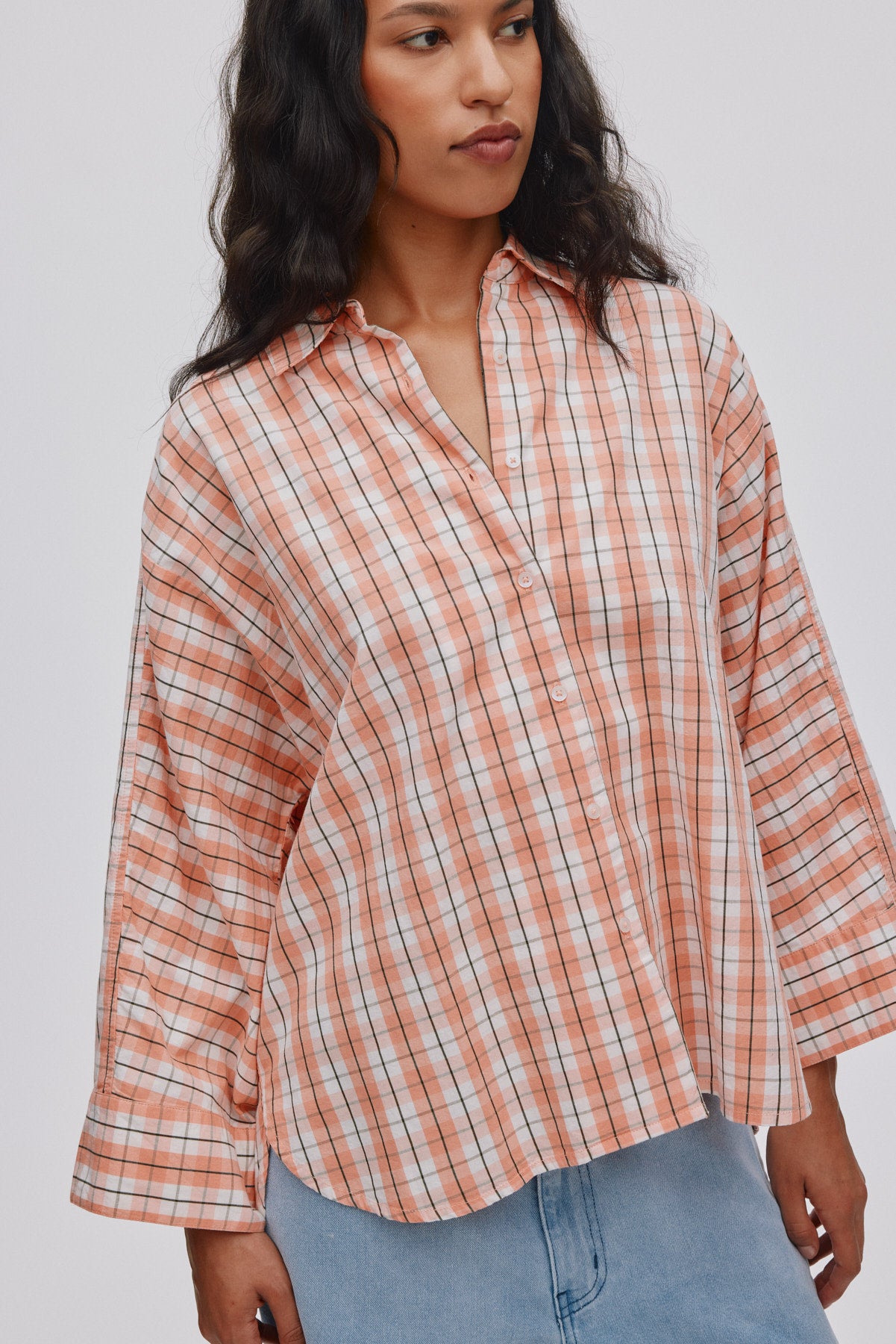 Chloe - Shirt check full shirt I Mandarin check