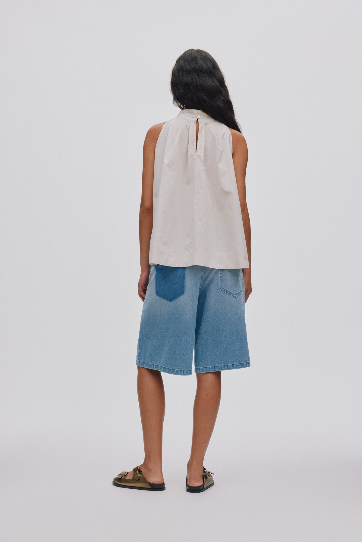 Raha - Light denim wide shorts I Light washed denim