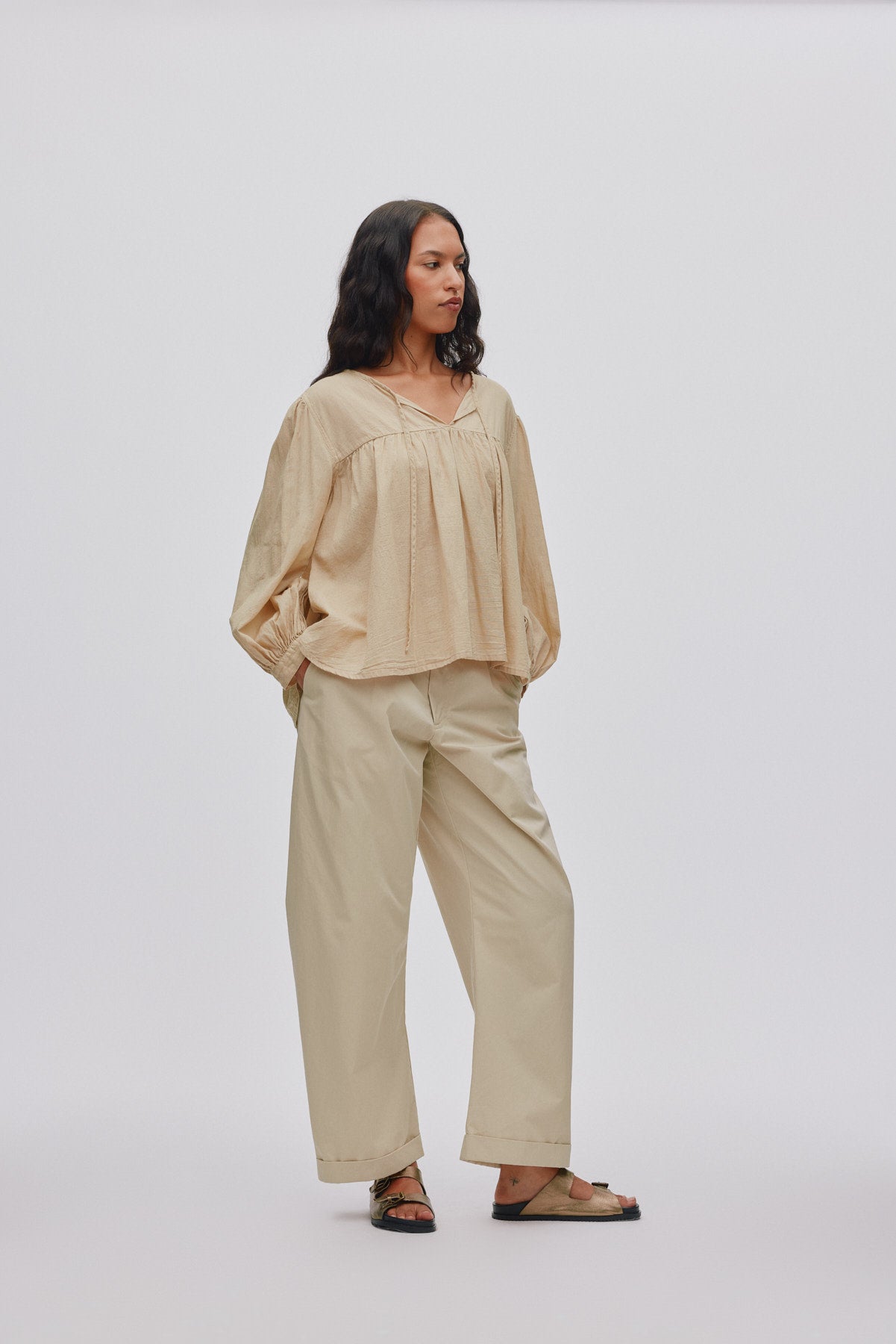 Thalia - Light fusion pants I Sand