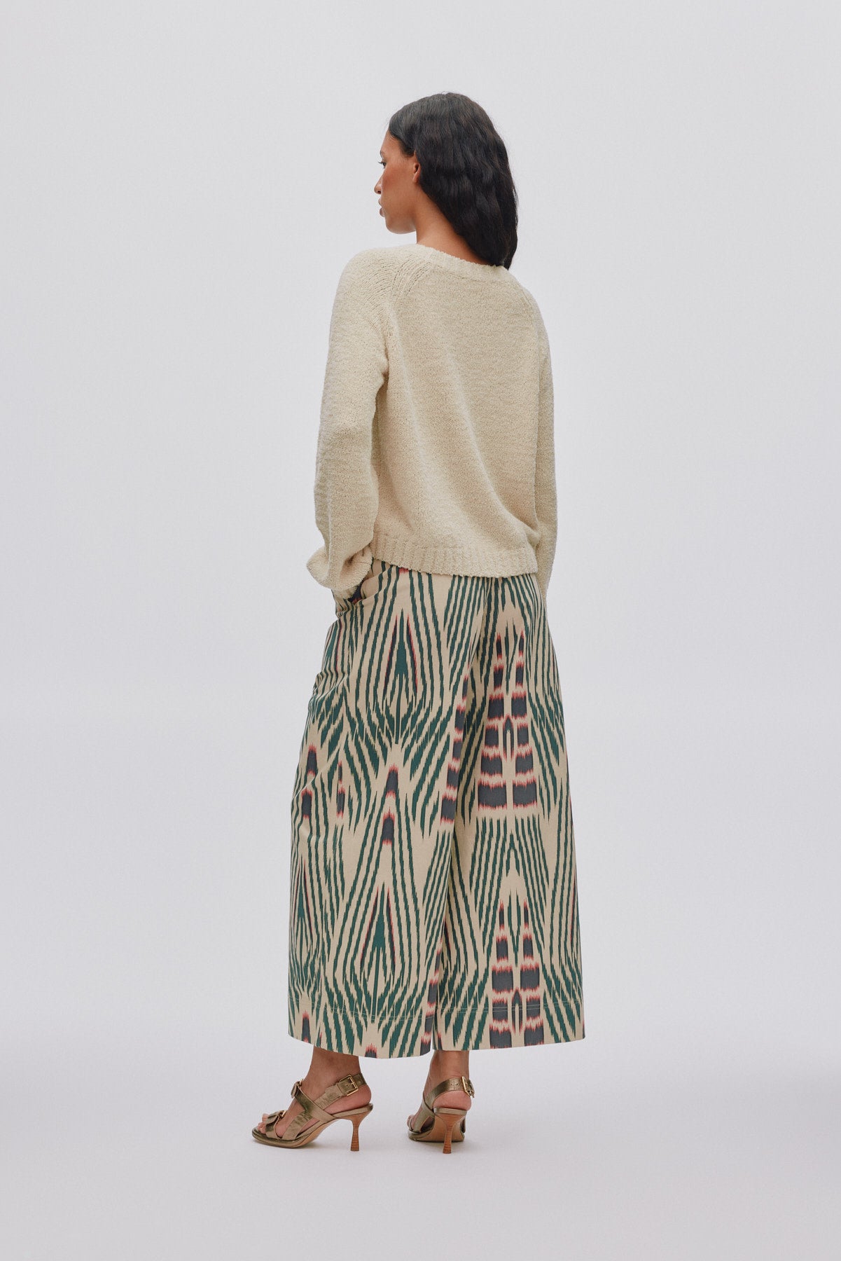 Amari - Ikat combat crop pants I Forest pink sand