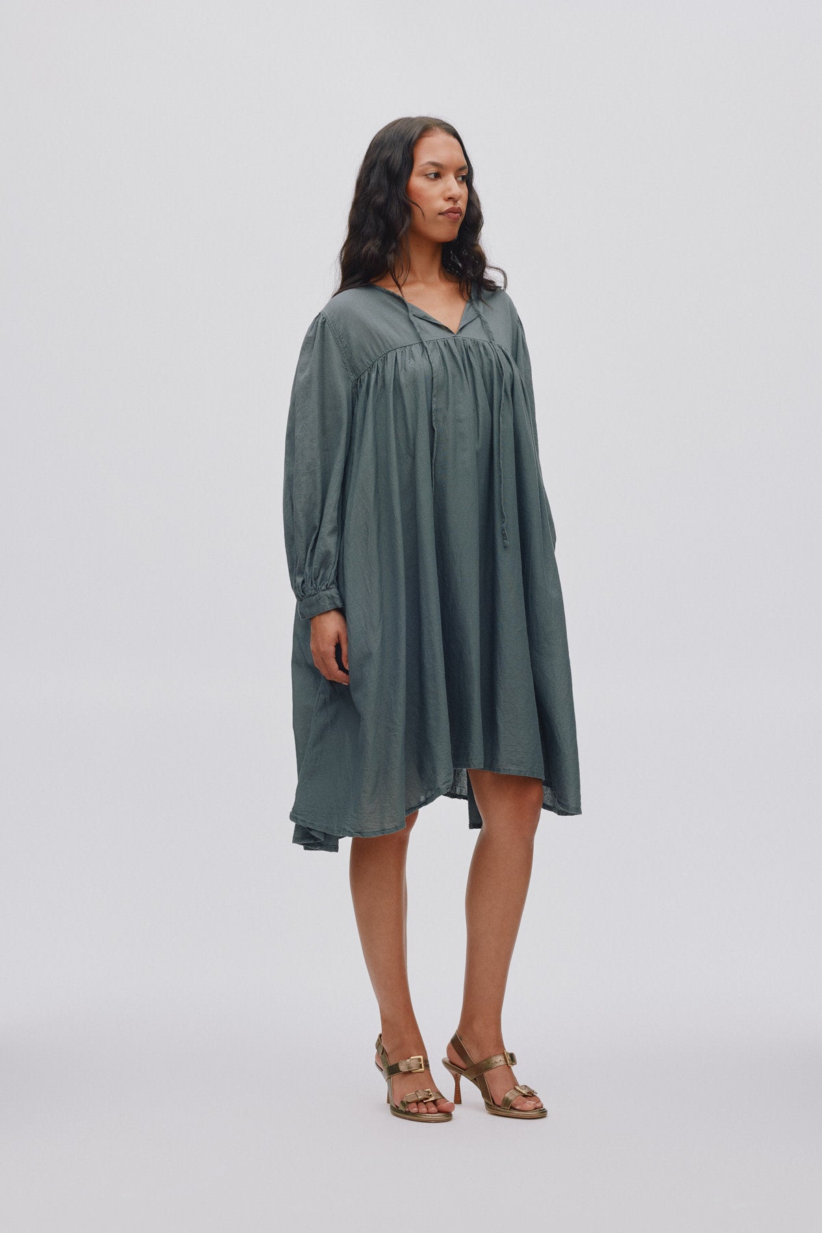 Elda - Cotton full sleeve dress I Macadan