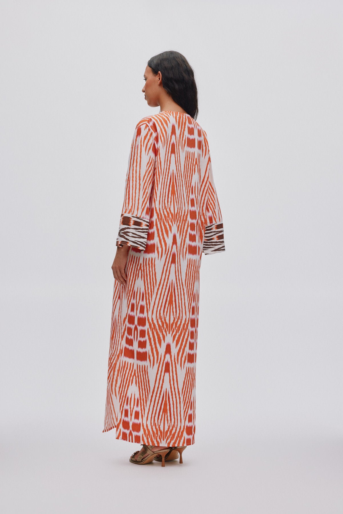 Karimalou - Ikat combo kaftan I Forest pink sand & citrus combo
