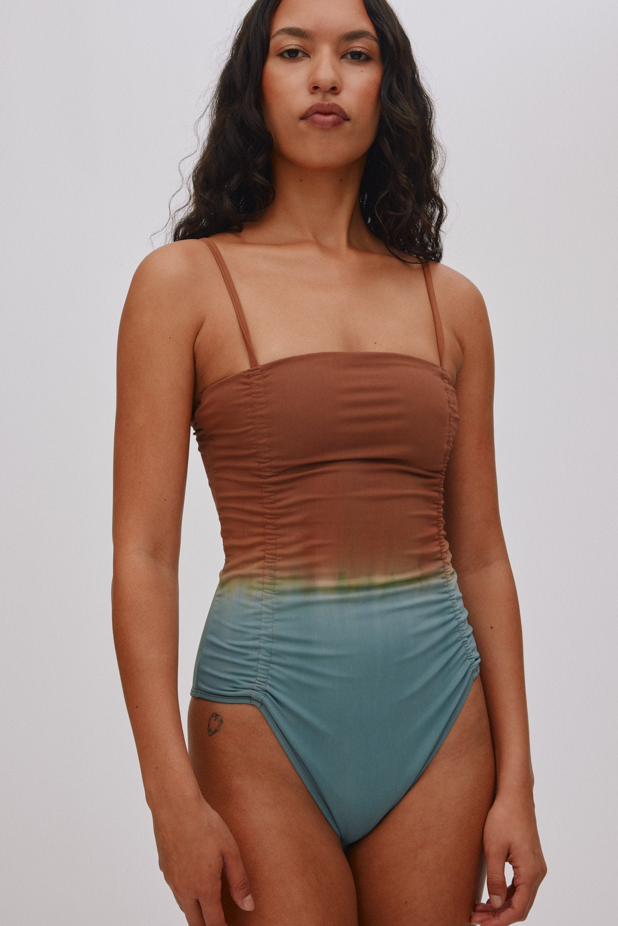 Sali - Fusion swimsuit I Cognac grey combo