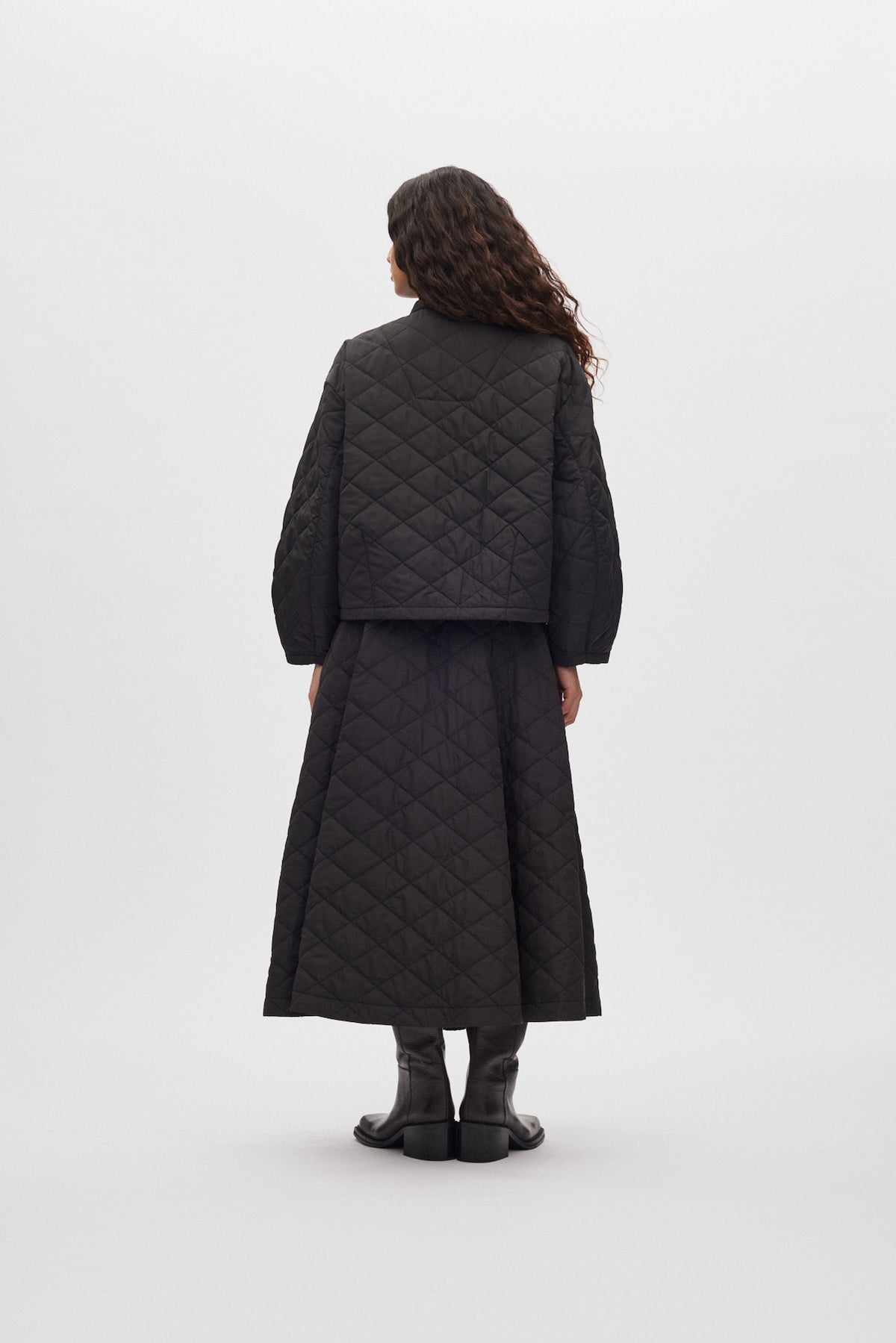 Bisharo - Tech quilt full skirt I Black