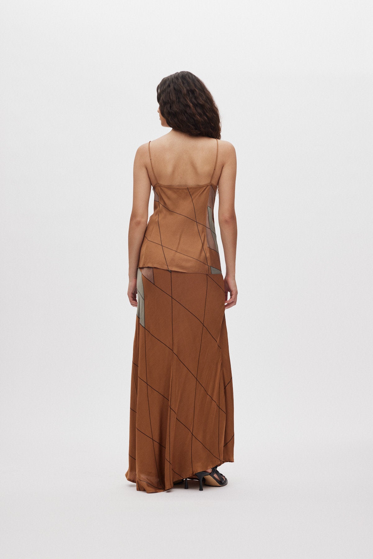 Mumle - Diamond print bias skirt I Rust combo