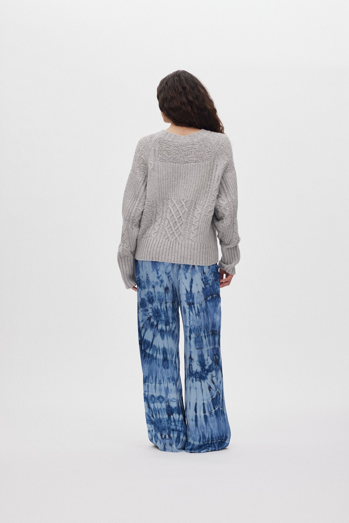 Briana - Lava pleat wide pants I Blue combo