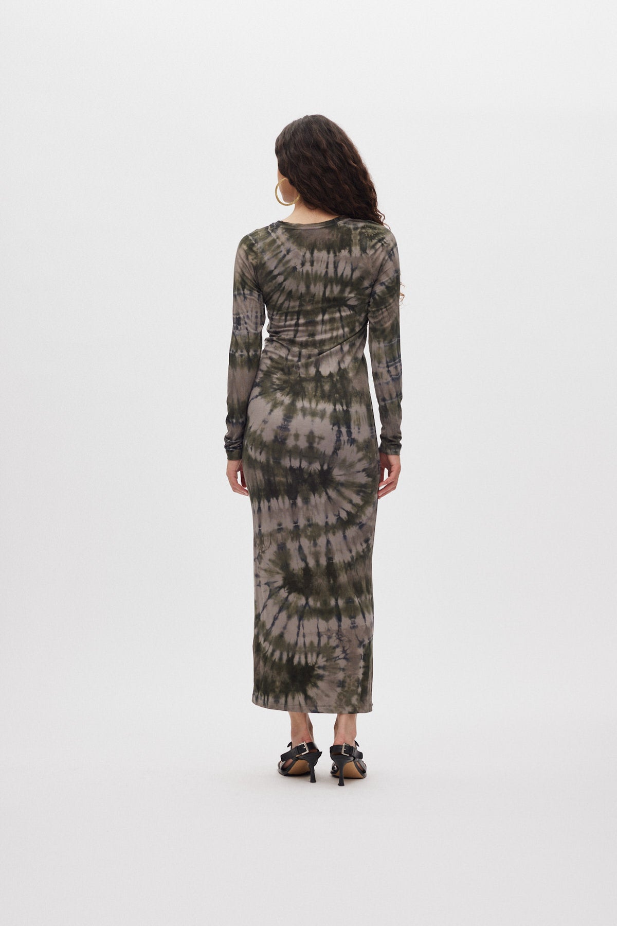 Simi - Lava long jersey dress I Grey green combo