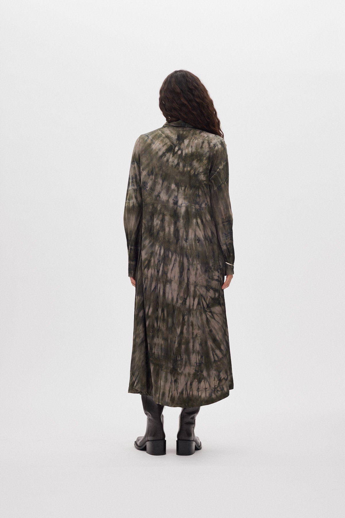 Vija - Lava button dress I Grey green combo