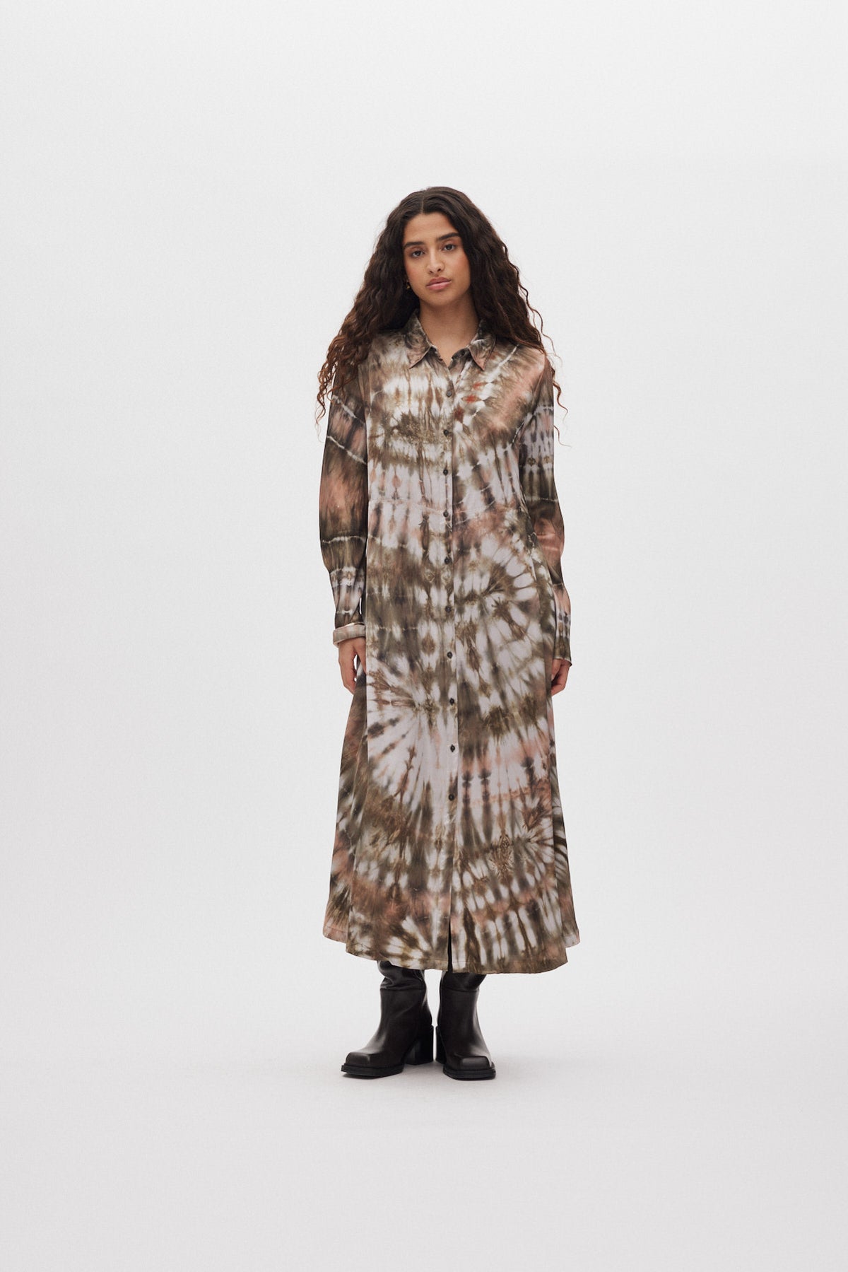 Vija - Lava button dress I Rust combo