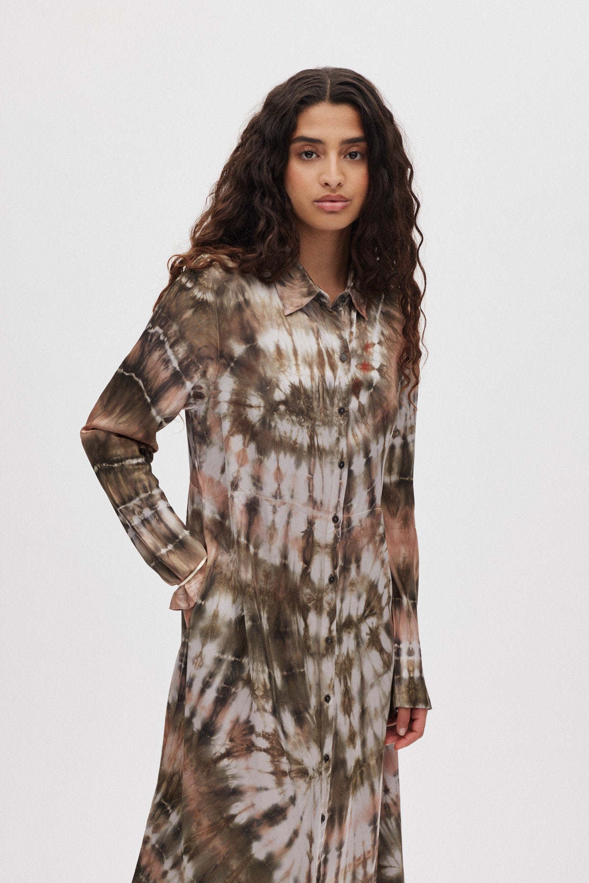 Vija - Lava button dress I Rust combo