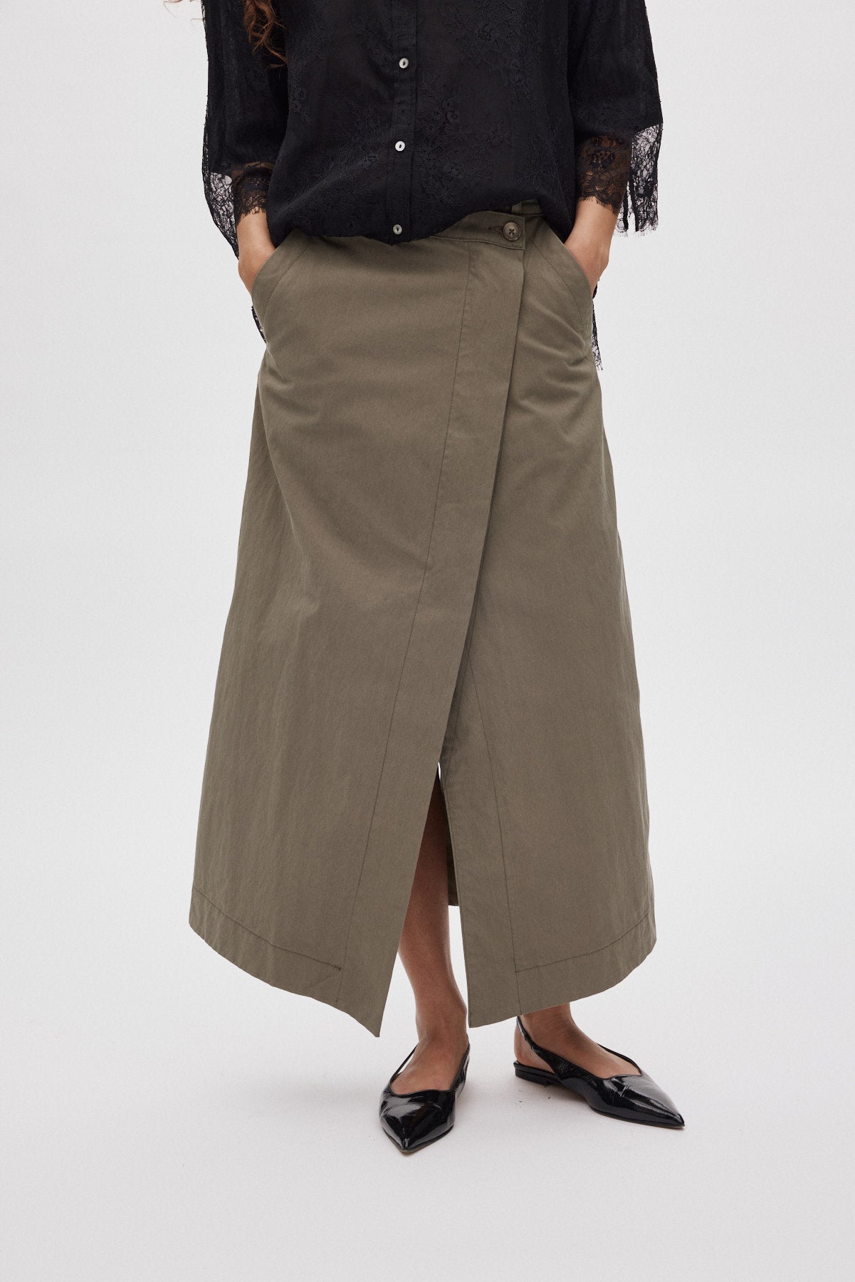 Moly - Utility long skirt I Asphalt