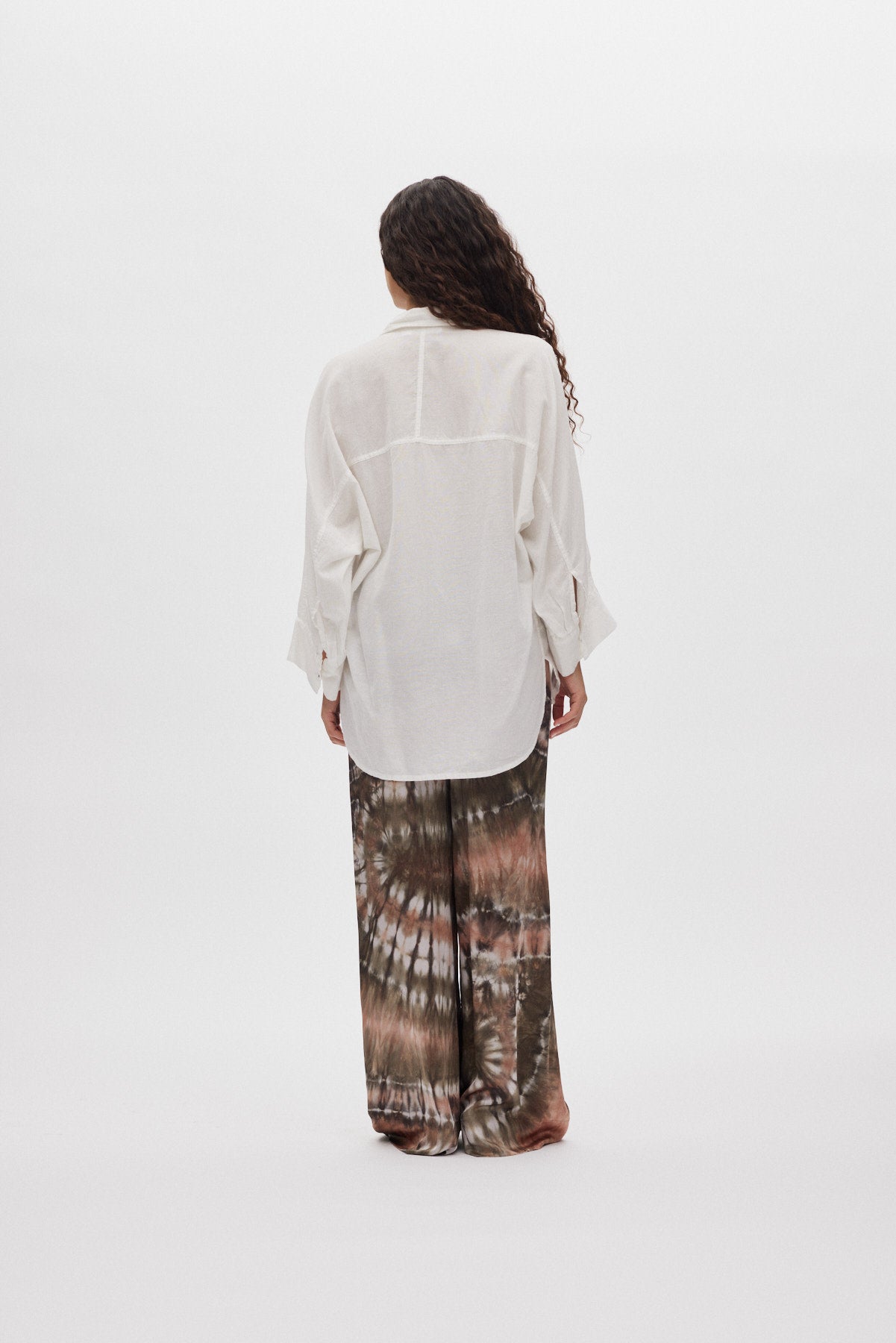 Briana - Lava pleat wide pants I Rust combo
