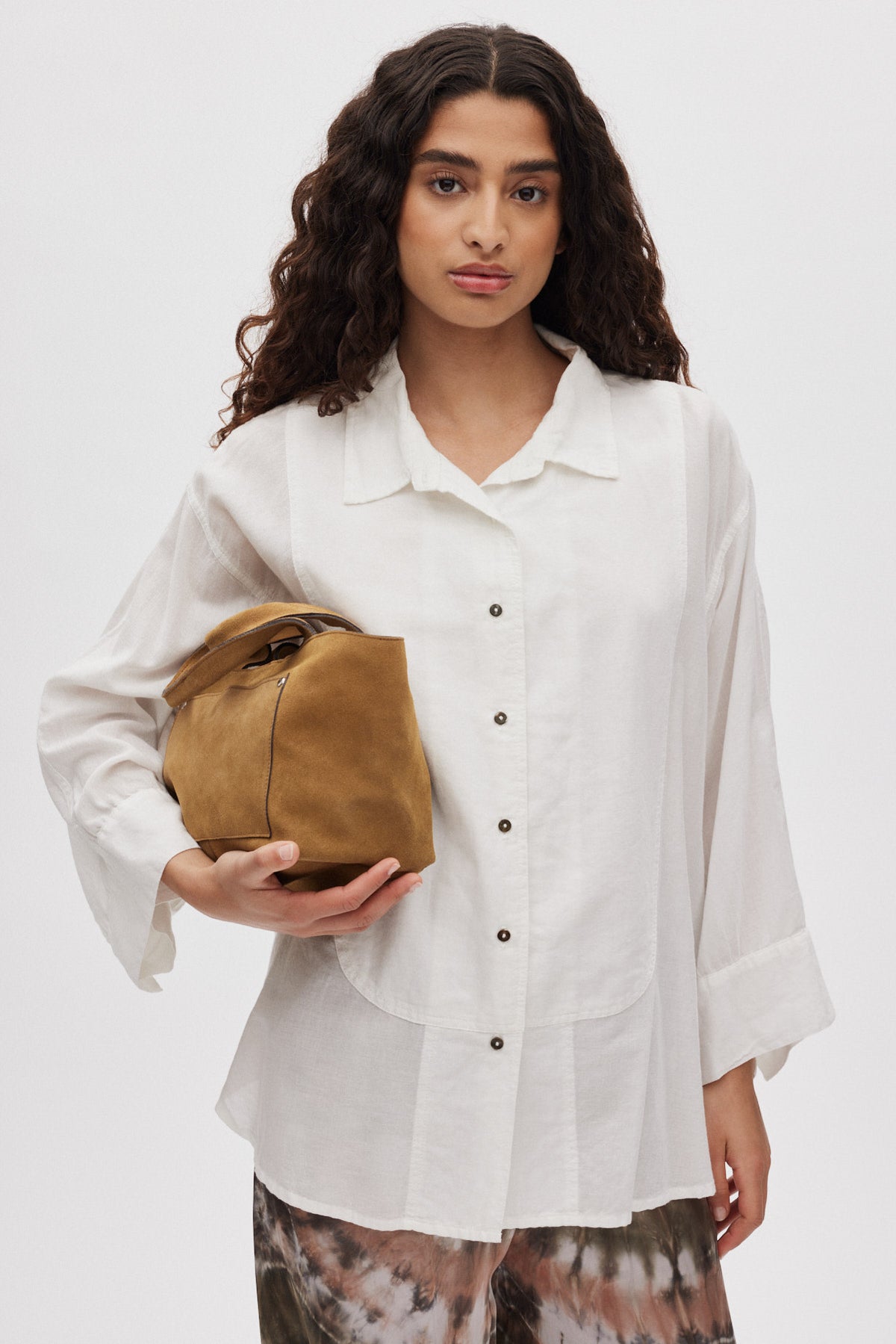 Shalom - Heavy suede mini bag I Whiskey
