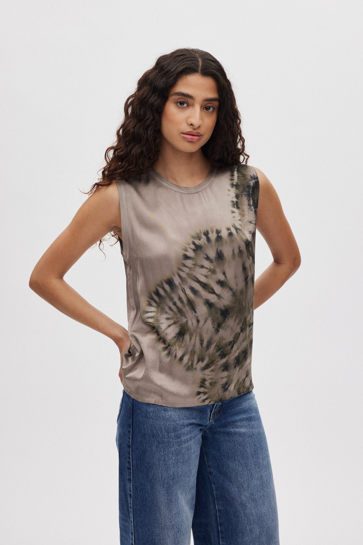 Helga - Lava tank I Grey green combo