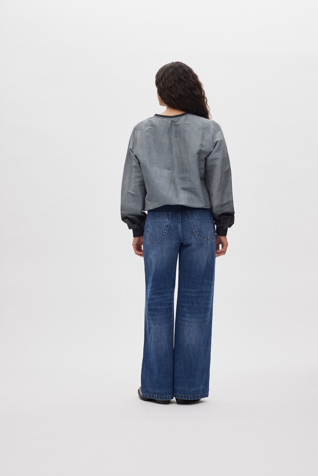 Ommi - Horizon sweat top I Grey/black