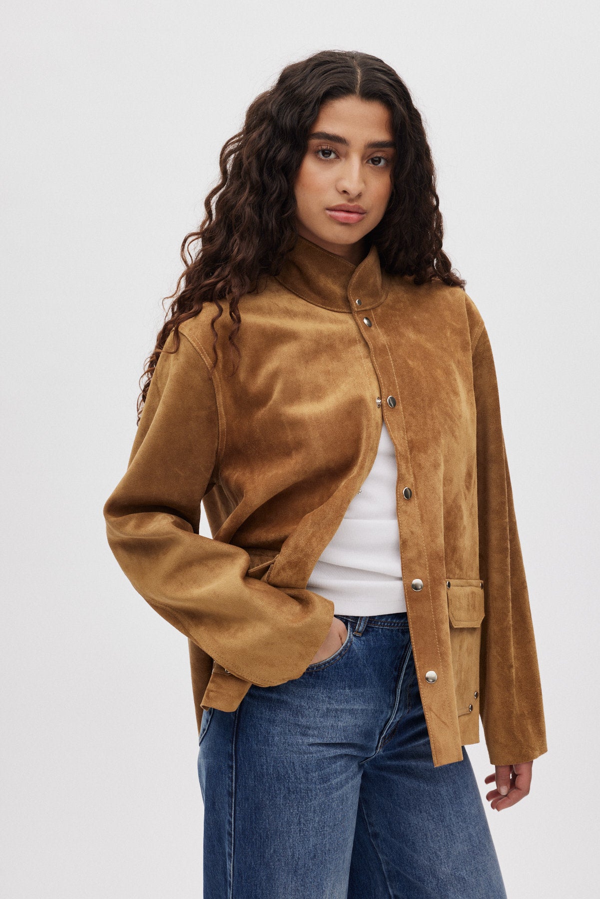 Thelma - Heavy suede jacket I Whiskey