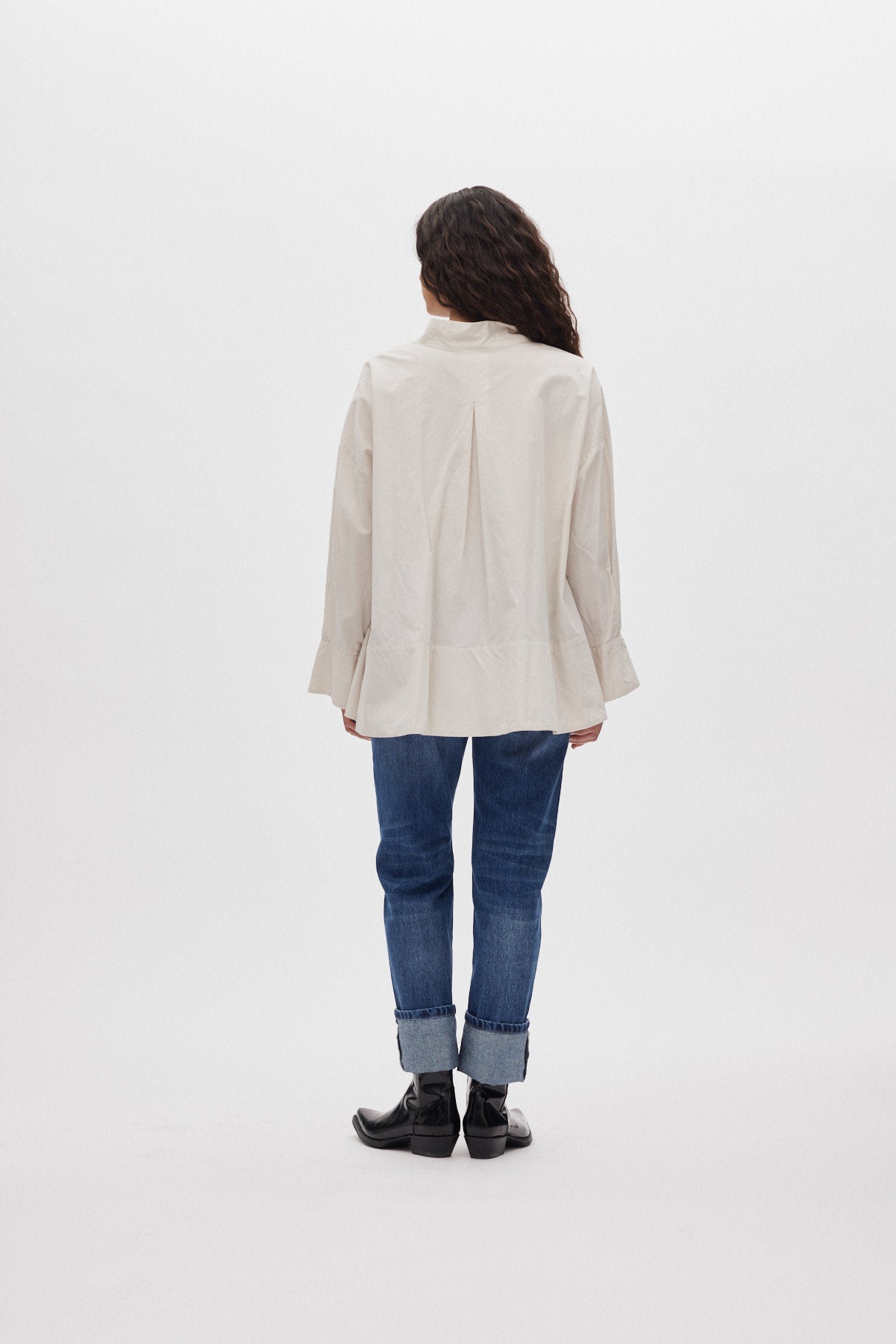 Smea - Poplin flared shirt I Clay