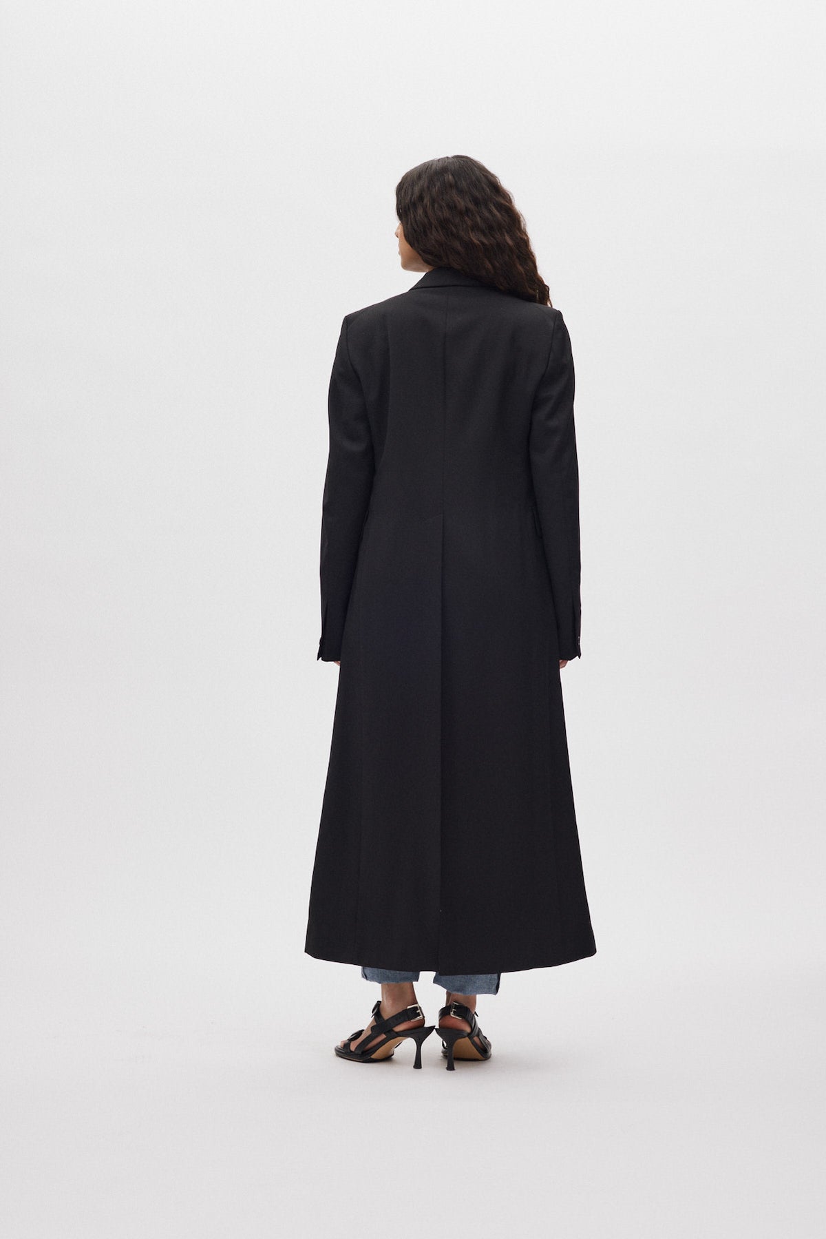 Talma - Smooth tailoring long jacket I Black