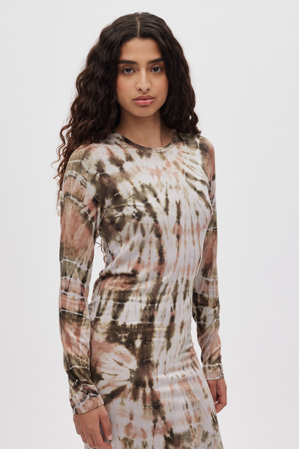 Simi - Lava long jersey dress I Rust combo