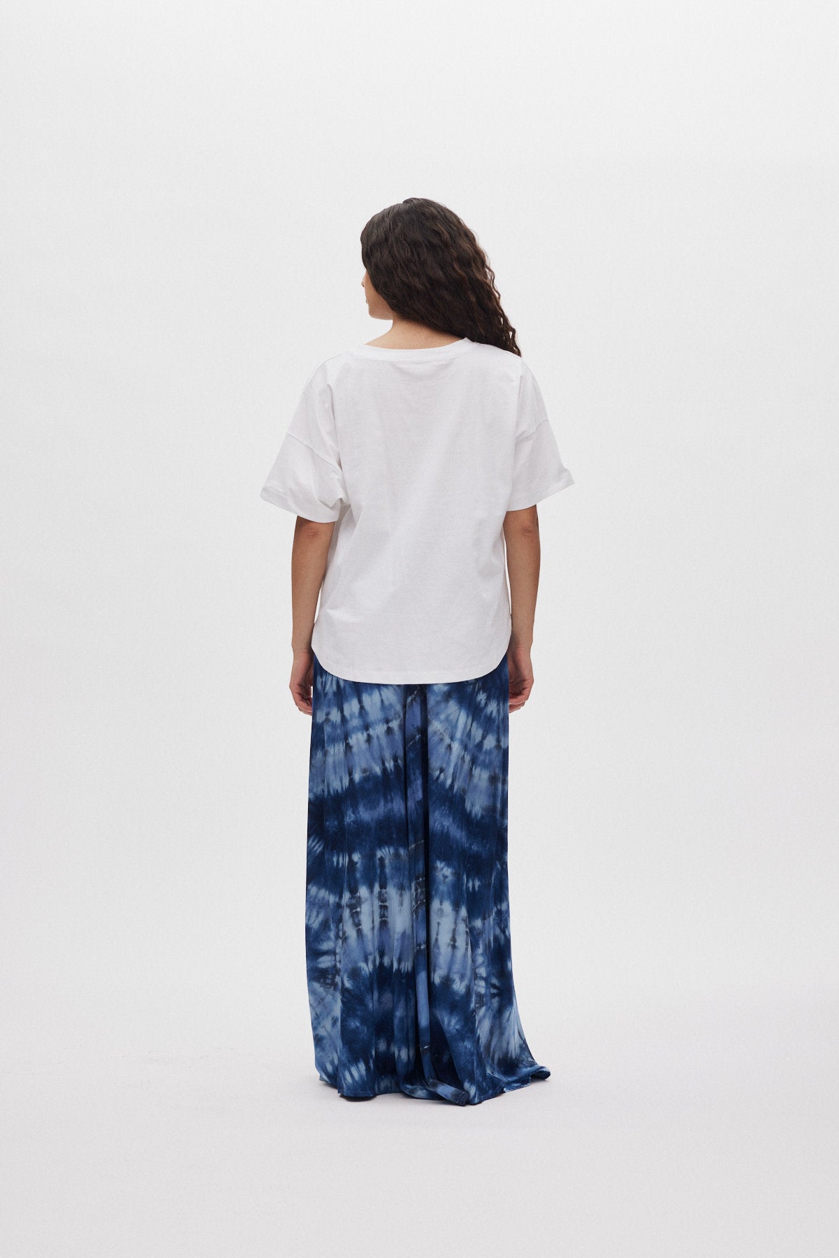 Henriette - Lava print button skirt I Blue combo