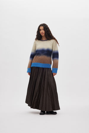 Jasmin - Faded knit boxy sweater I Blue combo