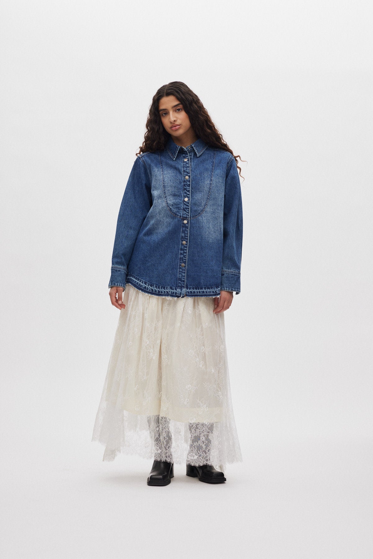 Monette - Laced multi layer skirt I Off white