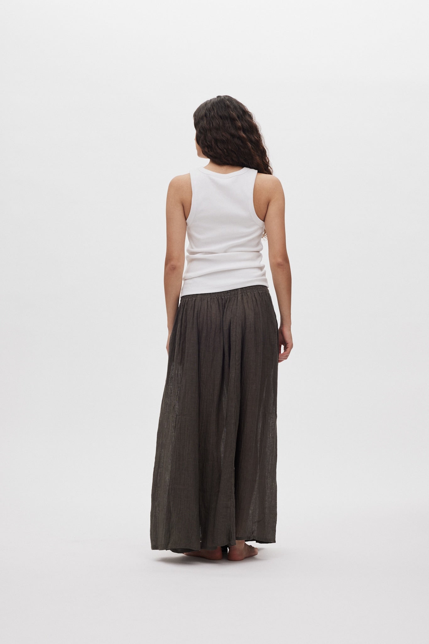 Jumana - Crinkled flared skirt I Faded black