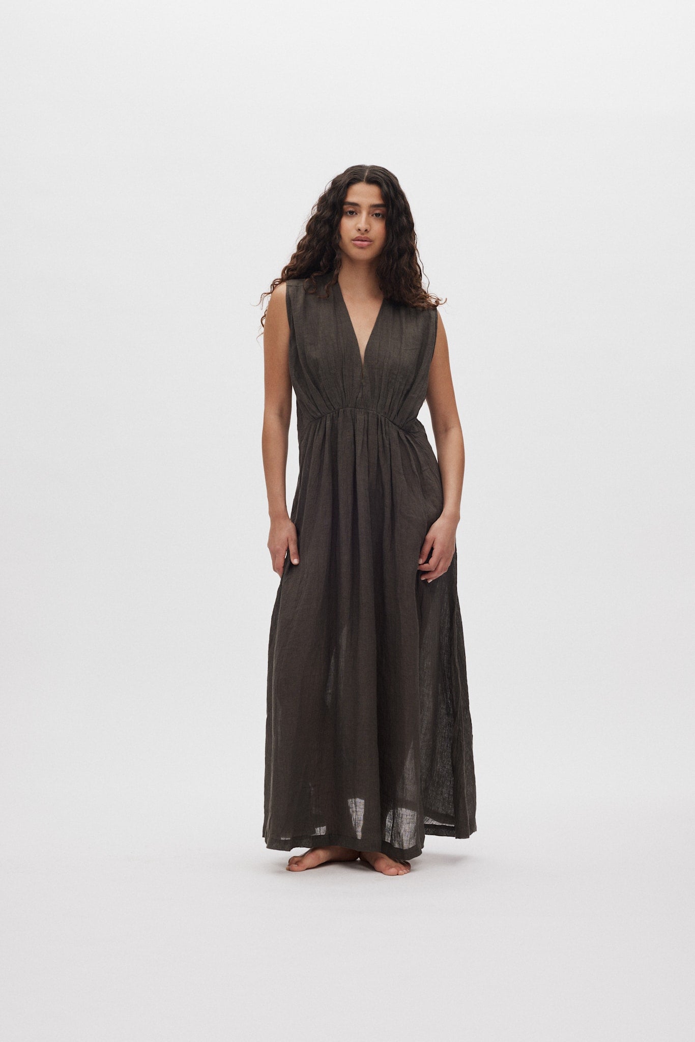 Kimber - Crinkled dress I Faded black
