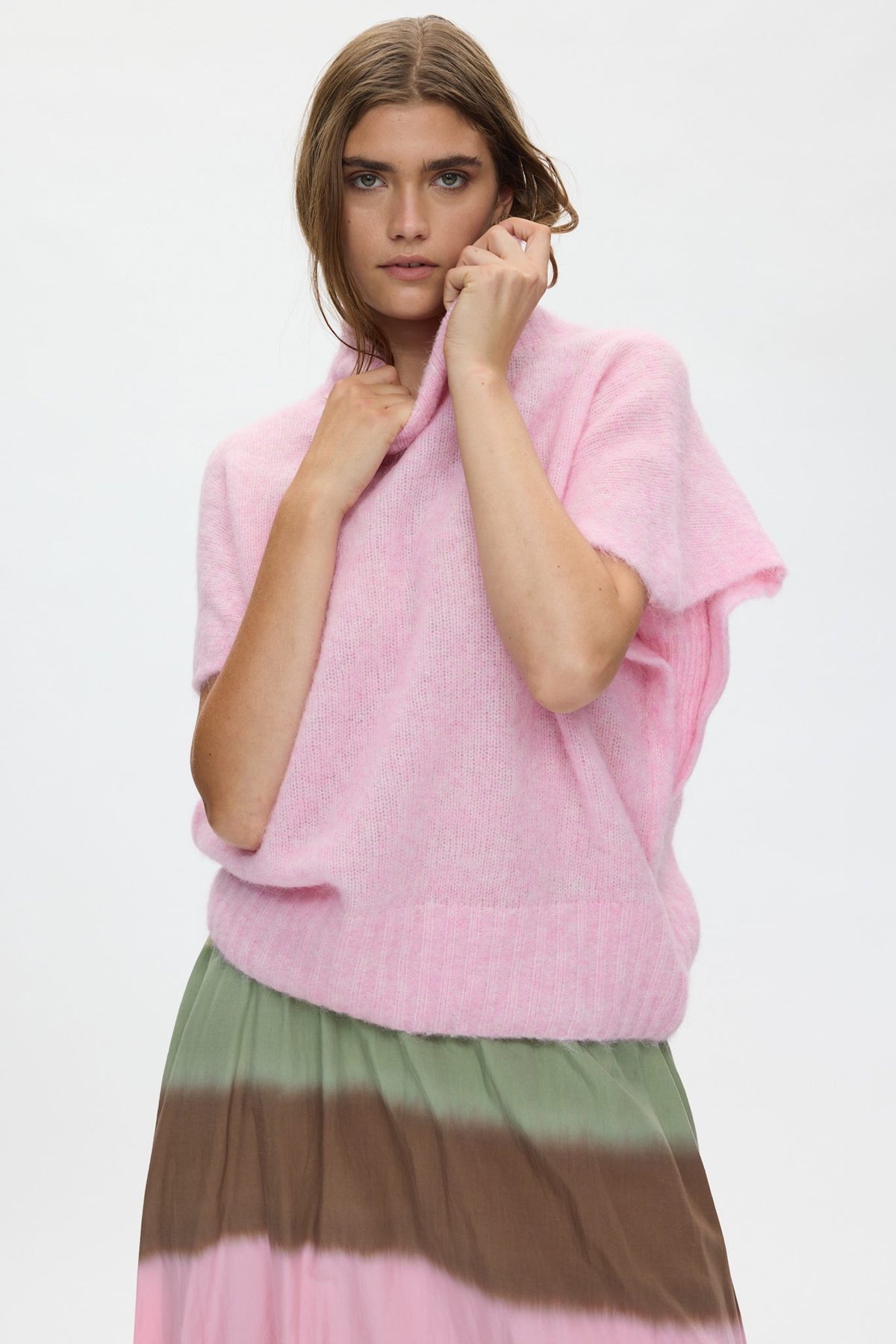 Asna - Superlight knit tunic top I Rose