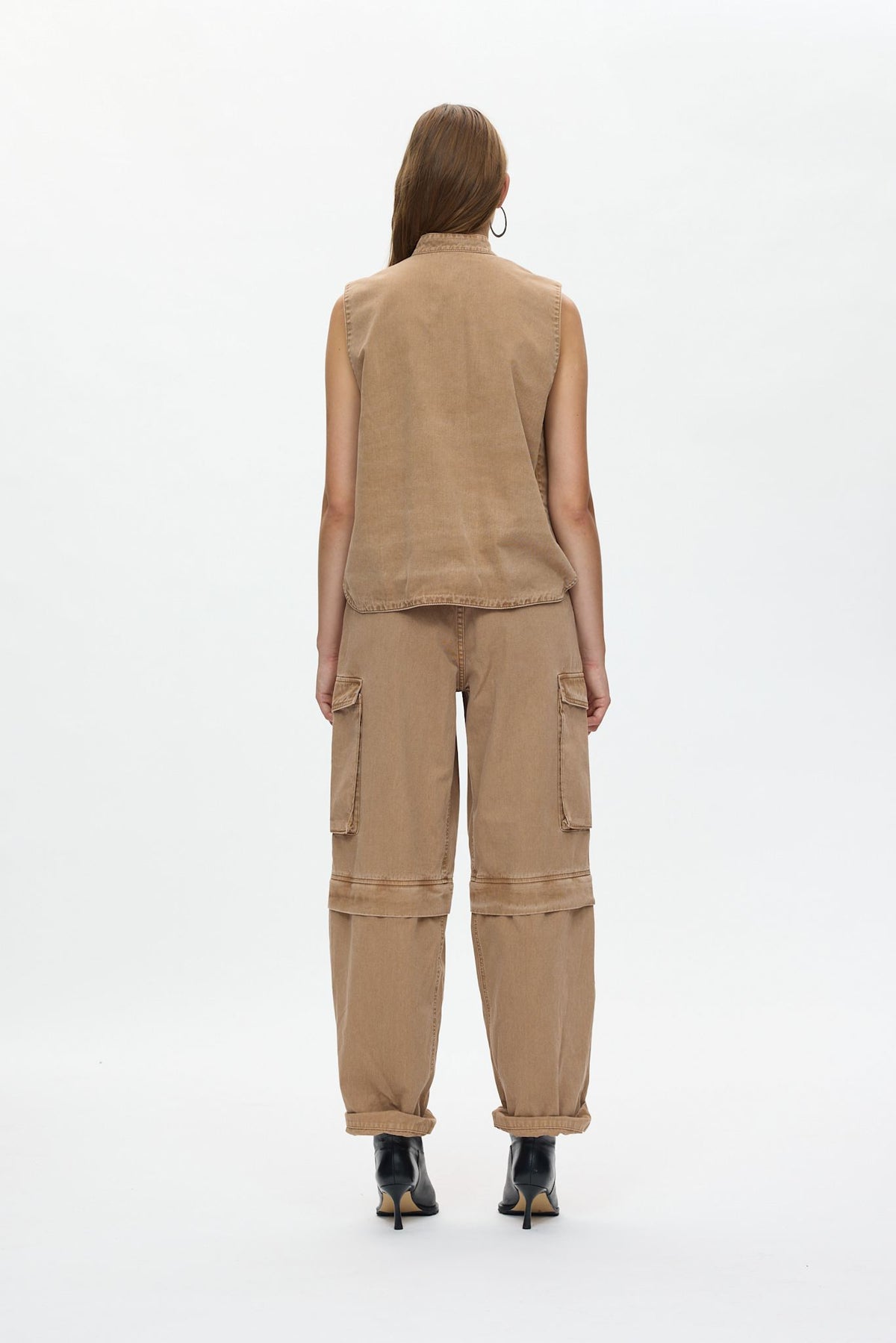 Beena - Canvas vest I Washed tobacco