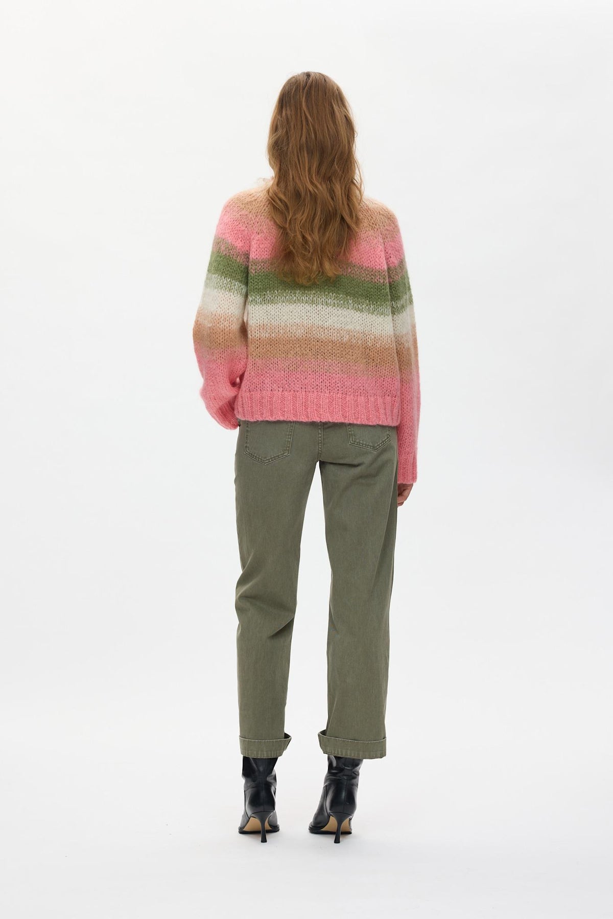 Jasmin - Blurred yarn boxy sweater I Pink combo