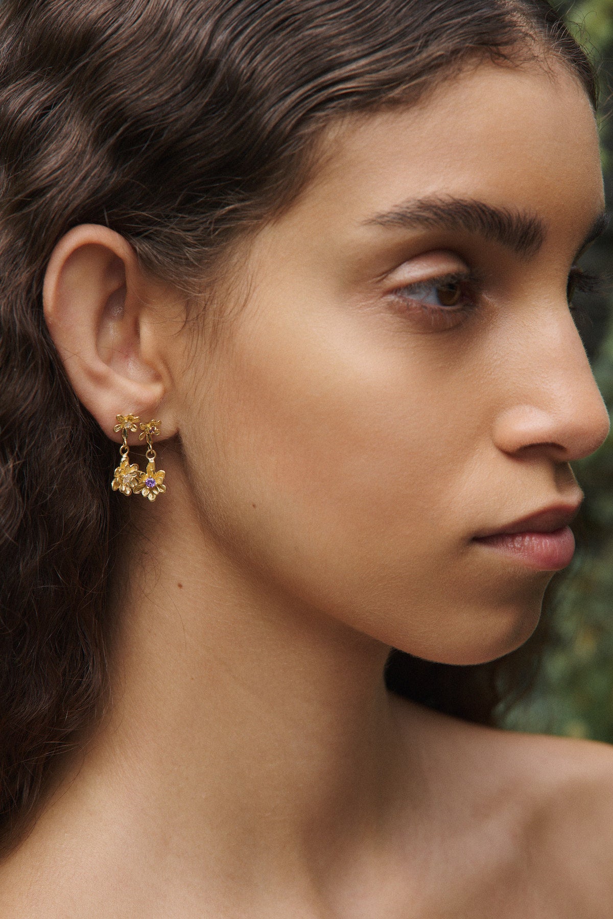 Double Flower Earring - Nafsu I White Zirconia