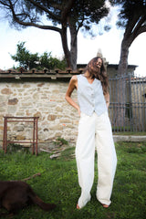 Favour - Drapy tailoring vest I Grey melange