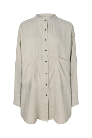 Sonja - Cotton double oversized shirt I Cement