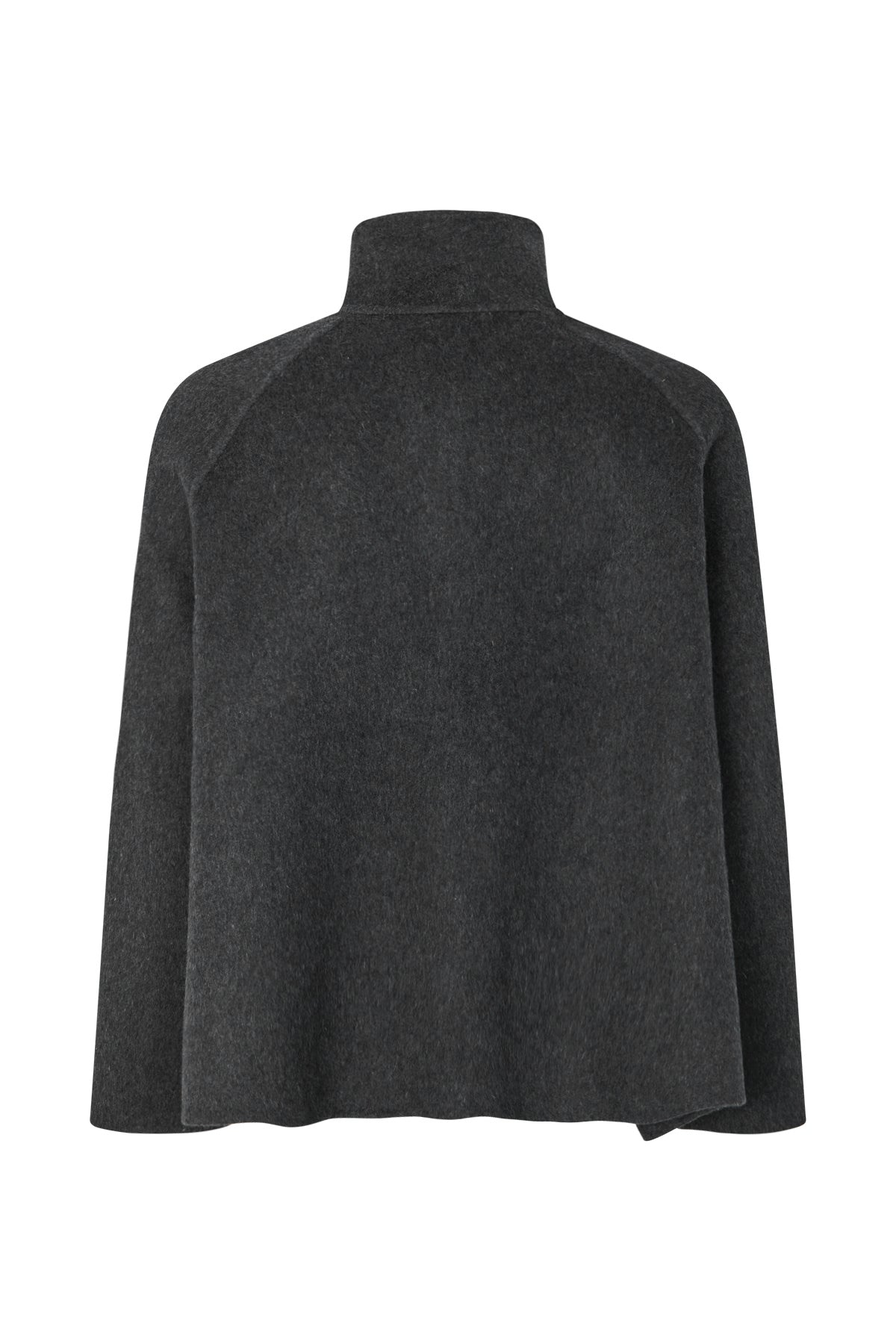 Hillevi - Double felt wool jacket I Dark grey melange