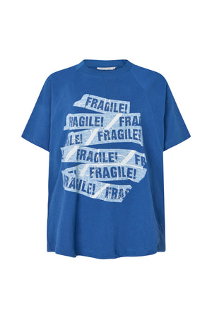 Ary - Fragile boxy t-shirt I Blue