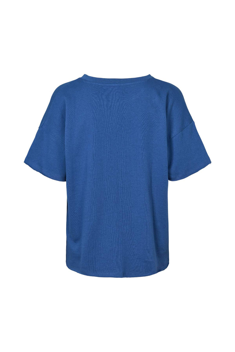 Margot - Light stretch cropped t-shirt I Workwear blue melange