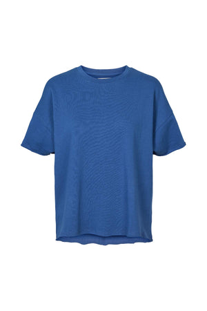 Margot - Light stretch cropped t-shirt I Workwear blue melange