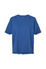 Margot - Light stretch cropped t-shirt I Workwear blue melange